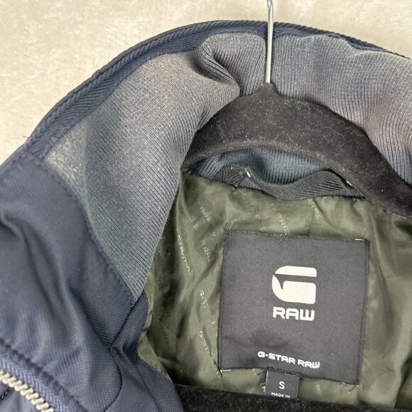 G-STAR QUILTED OVERSHIRT / Padded Bomber Jacket Men Size S Navy - Picture 7 of 13